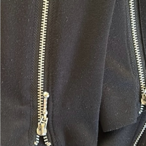 Mara Hoffman GYPSY Black Moto Jacket Sz M Off Center Zipper Pockets Peplum Back - Picture 7 of 9